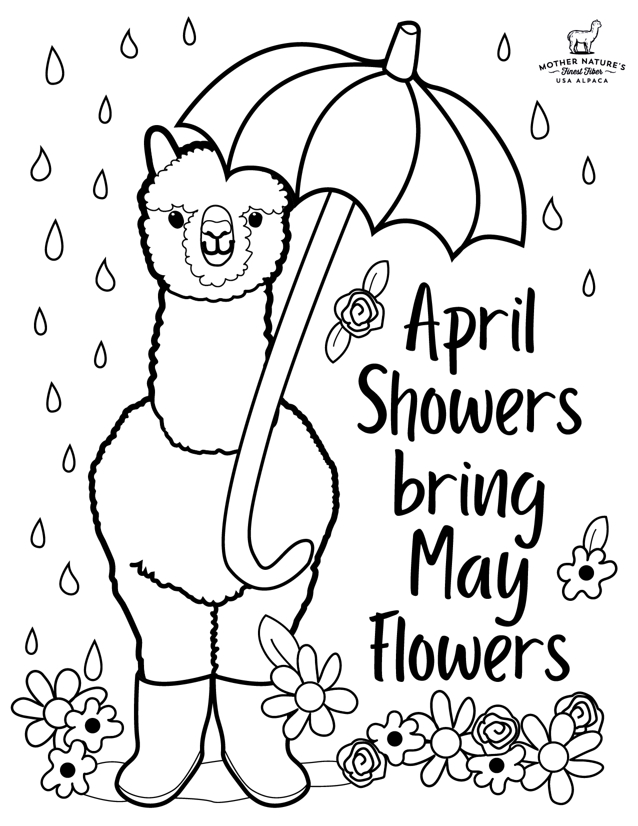 coloring pages for april showers