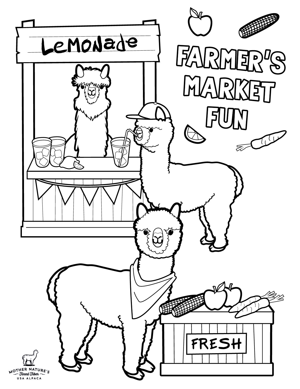 Farmer's Market Coloring Page {FREE PRINTABLE!} – The Art Kit